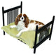 Antique-Style Black Iron Dog Pet Bed, Metal Slat Frame