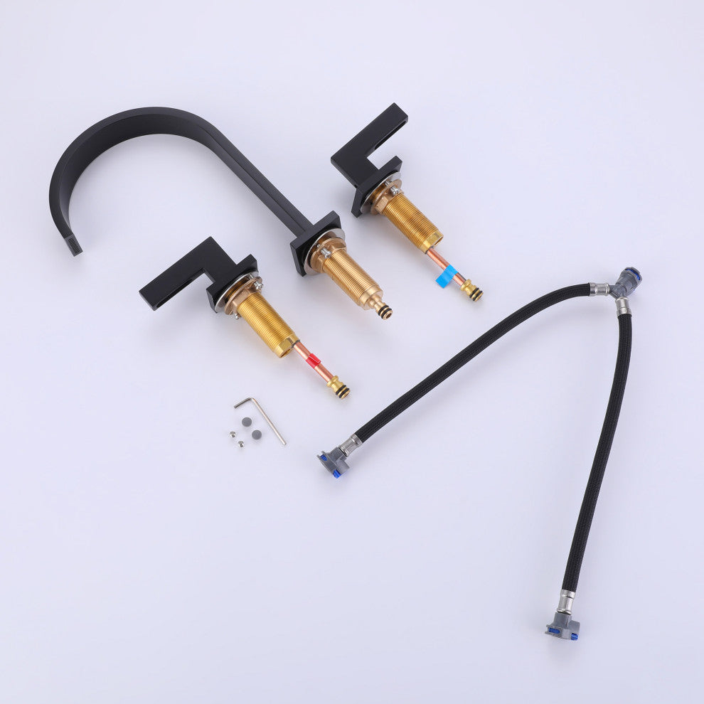 Two-Handle Widespread High Arc Bathroom Faucet