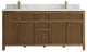 Sonoma Teak 72 Double Sink Bath Vanity in Dark Natural with 2" Calacatta Laza