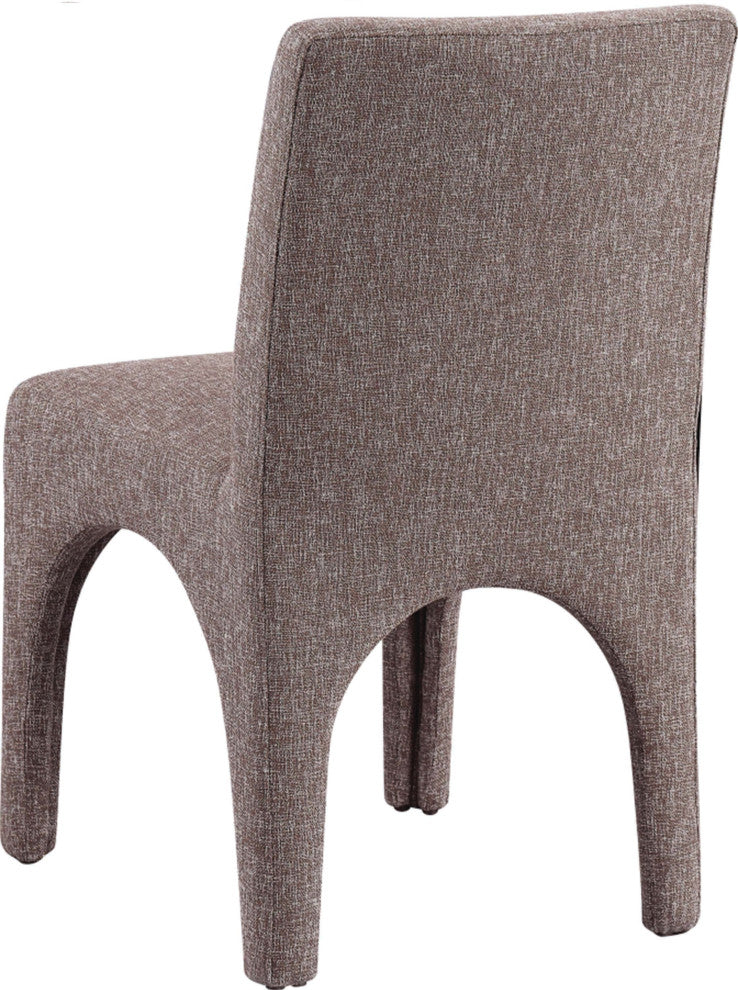 Gramercy Linen Textured Fabric Upholstered Dining Chair, Set of 2, Brown