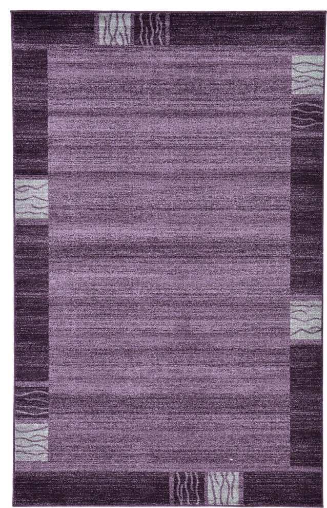 Rug Unique Loom Del Mar Purple Rectangular 5' 0 x 8' 0