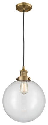 Beacon Mini Pendant, Brushed Brass, Clear