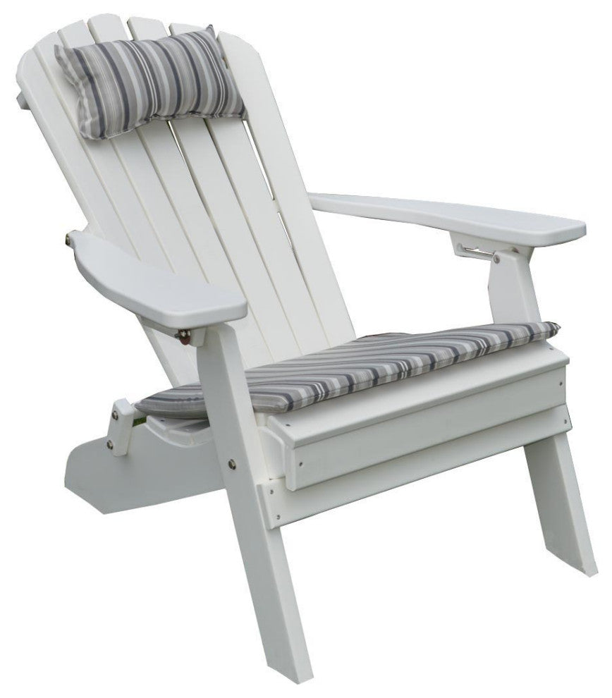 Poly Folding and Reclining Adirondack Chair, White