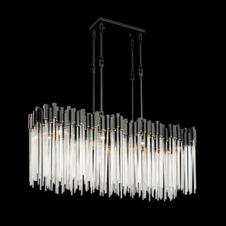 Matrix 8-Lt Linear Pendant - Matte Black/French Gold