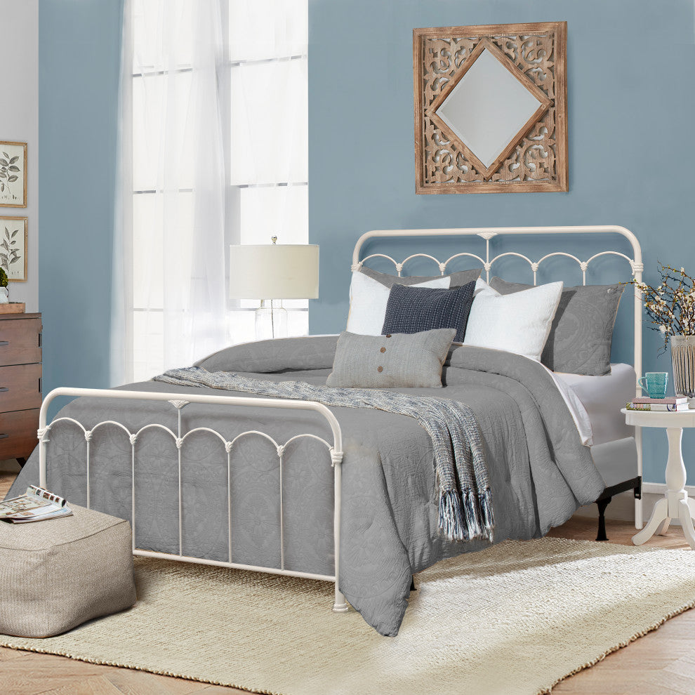 Jocelyn Bed Set, Bed Frame Included, White, Full