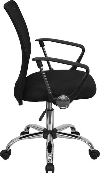 Mid-Back Black Mesh Swivel Task Chair with Chrome Base