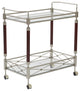 Melrose Serving Cart with Nickel Brush Metal Frame