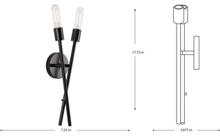 Astra Collection Two-Light 18" Matte Black Modern Wall Sconce