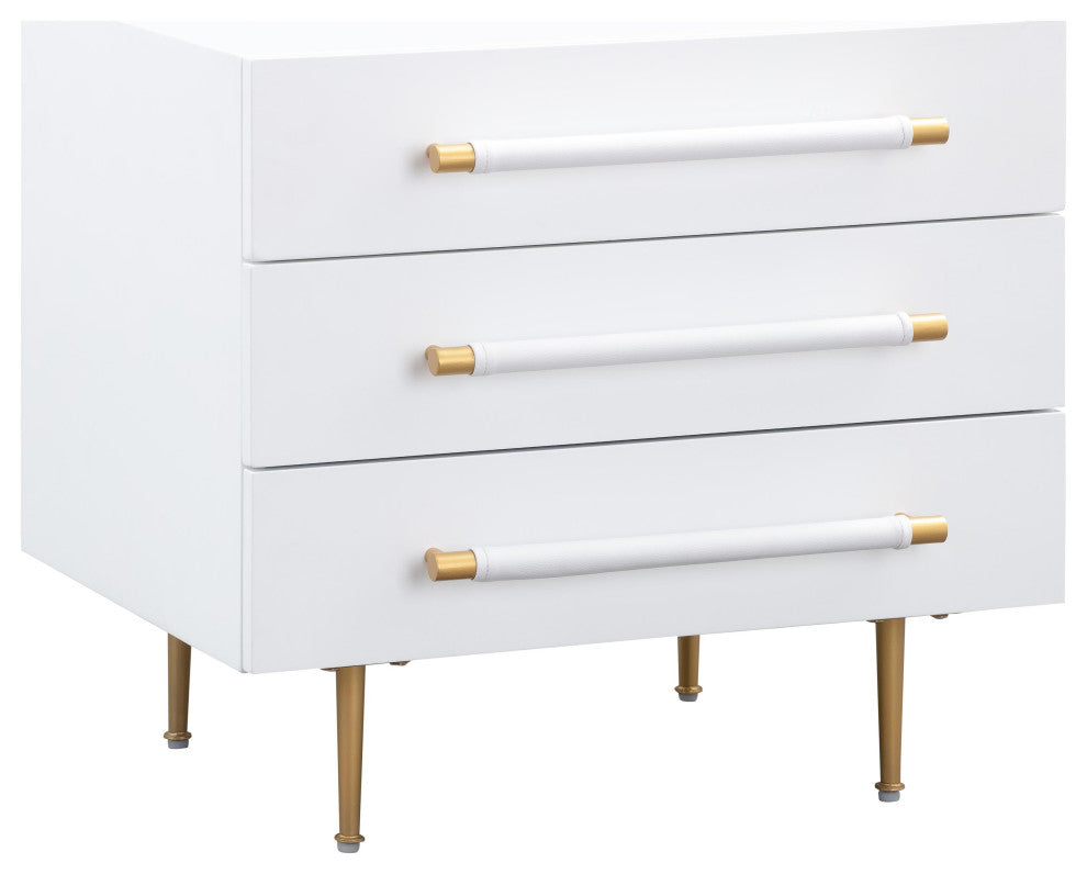 Trident Nightstand, White