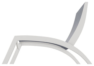 Dune Sling Stackable Outdoor Hydro-Lounge Chaise, Augustine Denim/Snow