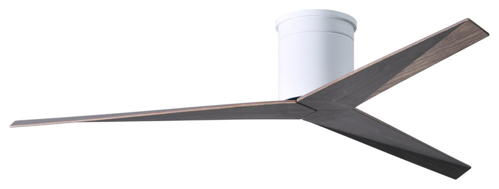Matthews Fan, Eliza-H Geometric Ceiling Fan, Gloss White, Old Oak
