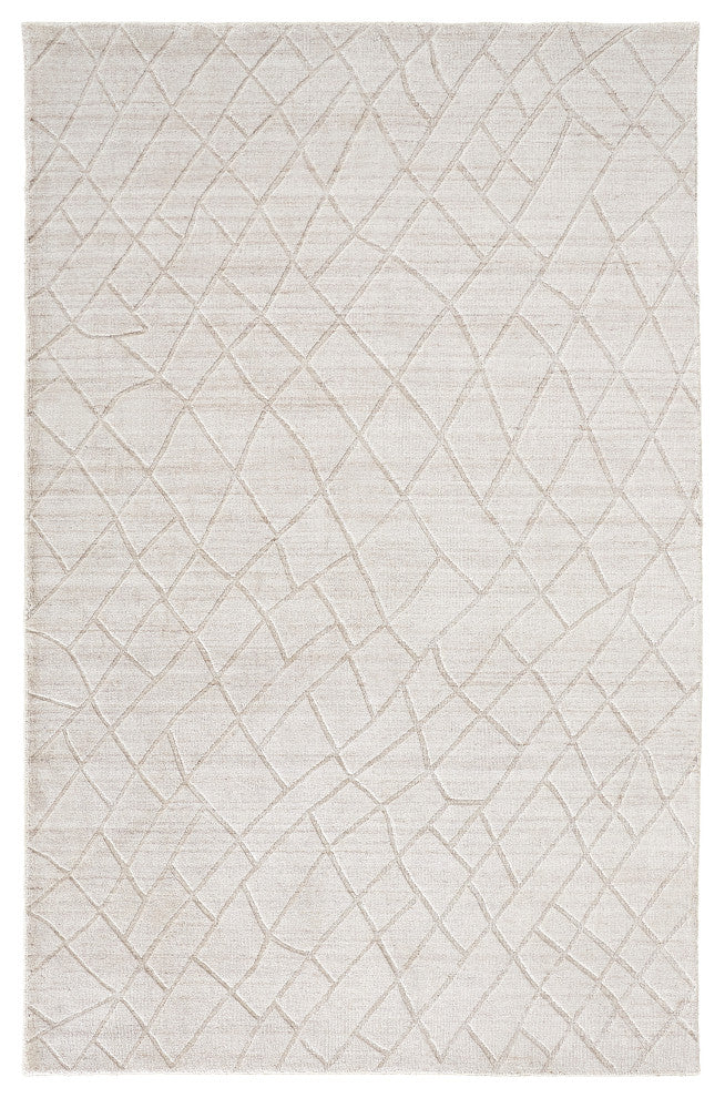 Weave & Wander Tatem Minimal Viscose Rug, Beige, 3'-6" x 5'-6" Rug