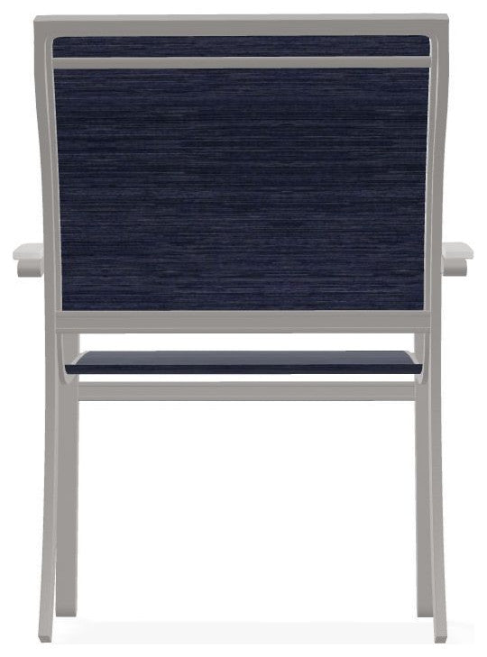 Bazza Sling Stackable Outdoor Dining Chair, Collect Indigo/Warm Gray