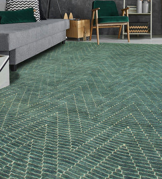 Fine Chobi Birsen Grey-Green/Ivory Rug, 9'11 x 13'3