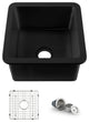 Pure 18" Fireclay Kitchen Undermount Single Bowl Sink, Matte Black