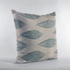 Plutus Blue Large Leafs Floral Luxury Throw Pillow, 16"x16"