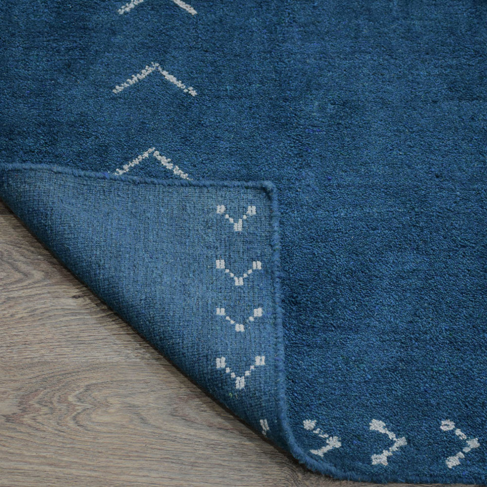 HAND KNOTTED LOOM SILK ECO-FRIENDLY RUGS-6'x9',Rectangle,Blue Beige,Contemporary