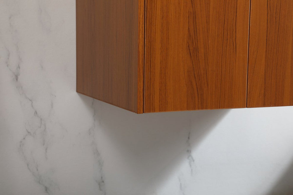 Phoebe Single Bathroom Vanity, Teak, 24", Without Backsplash