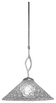 Revo Pendant In Aged Silver, 16" Italian Bubble Glass