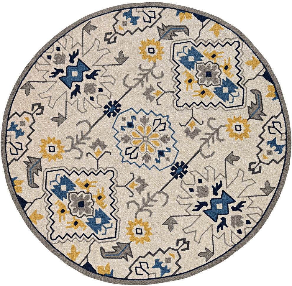 KAS Harbor 4205 Ivory Austin Area Rug, 8'x8' Round