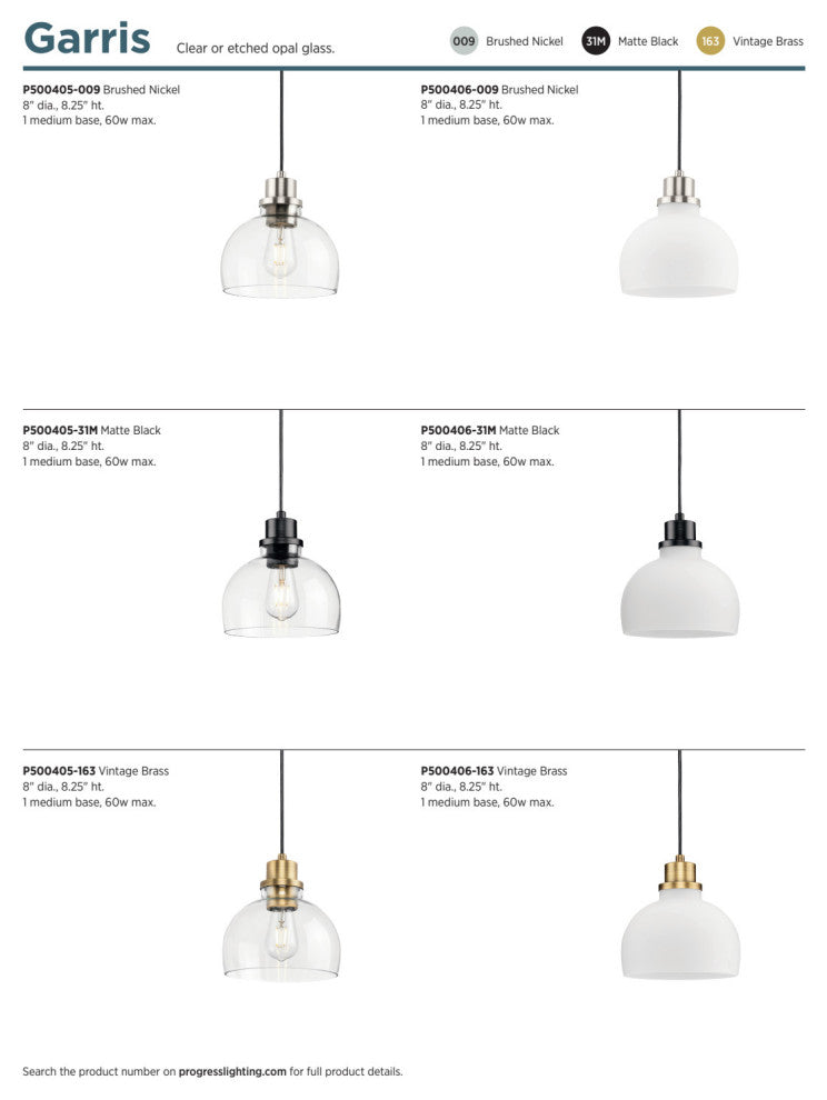 Garris Collection One-Light Vintage Brass Etched Opal Glass Mini-Pendant, Vintage Brass
