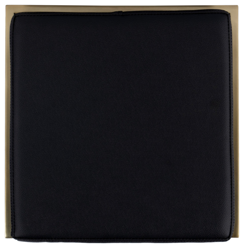 Natalya 24" Counter Stool, Black Leather