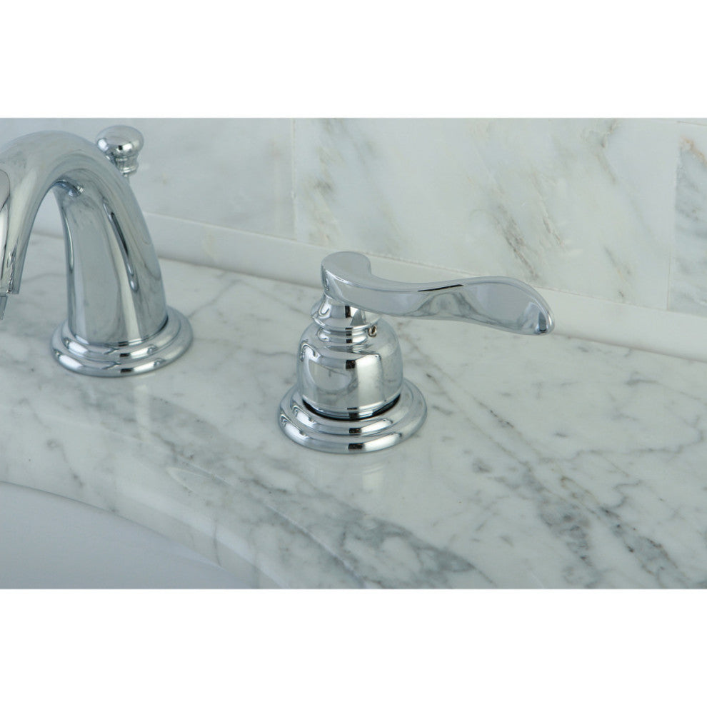 Kingston Brass Widespread Bathroom Faucet With Retail Pop-Up, Polished Chrome