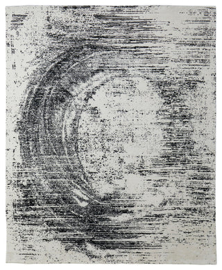 Eshwar R8928 Modern/Industrial/Global Rug, Black/White, 10'x14'