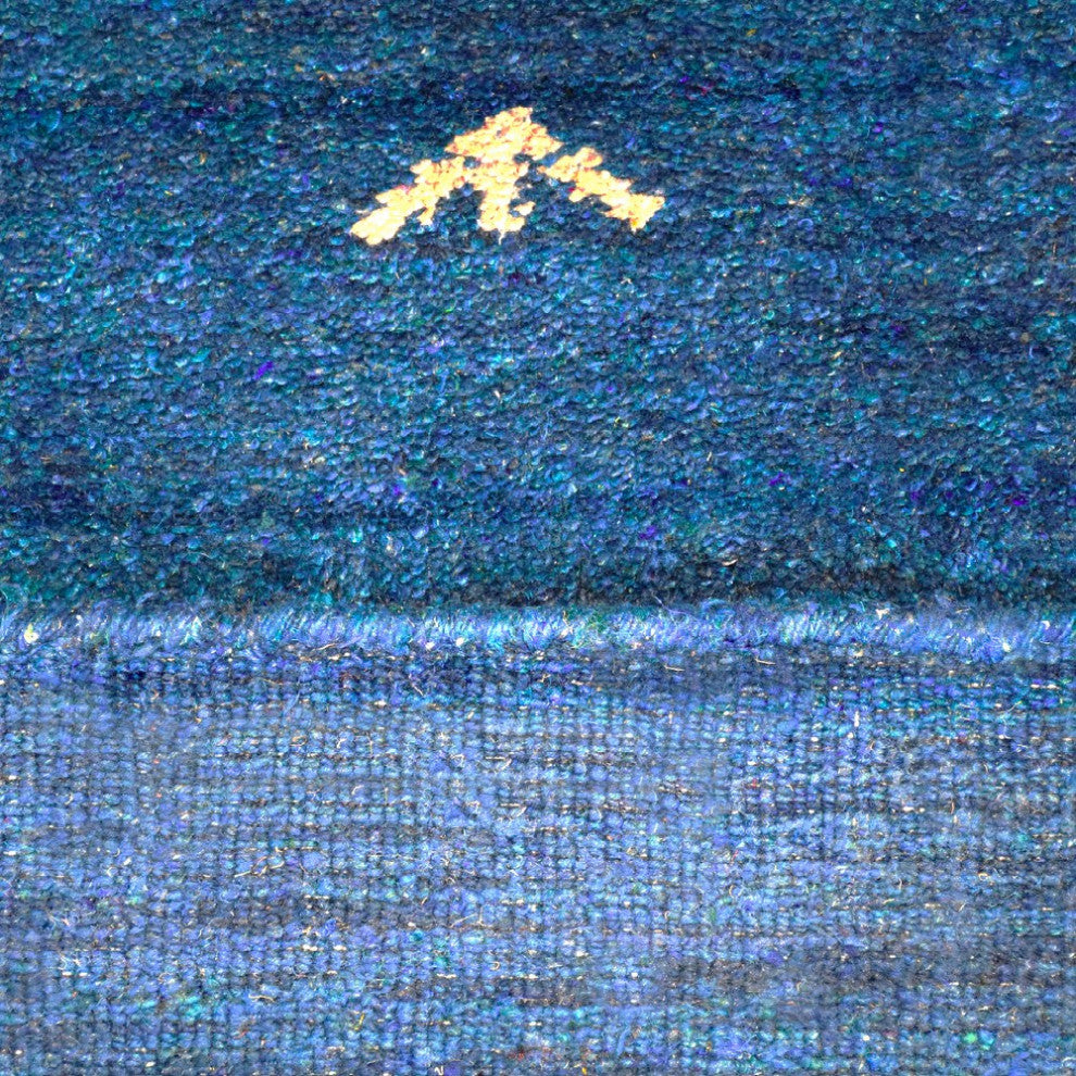 HAND KNOTTED LOOM SILK ECO-FRIENDLY AREA RUG -9'x12',Rectangle,Blue,Contemporary