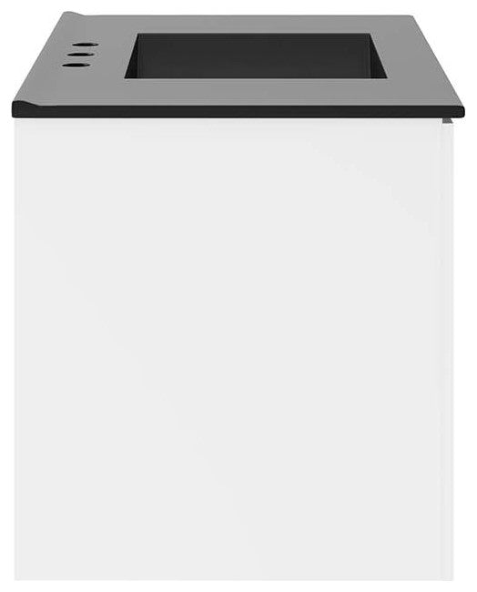 Sink Vanity Cabinet, Black White, Ceramic, Melamine, Modern, Hotel Bathroom