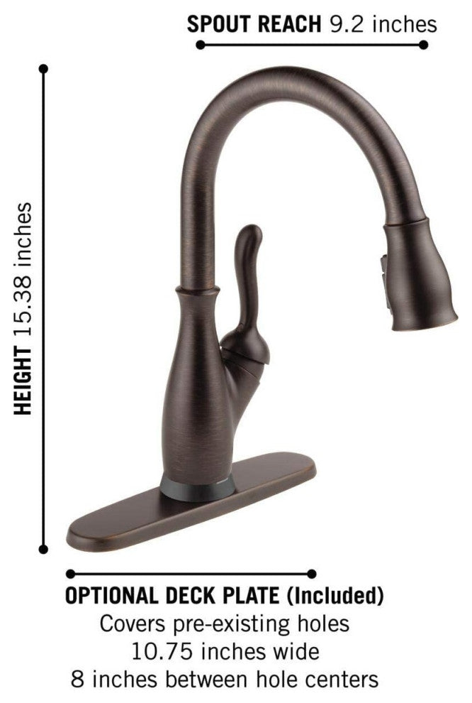 Oil Rubbed Bronze Touch Kitchen Faucet with Pull-Down Sprayer and Touch2O Tech