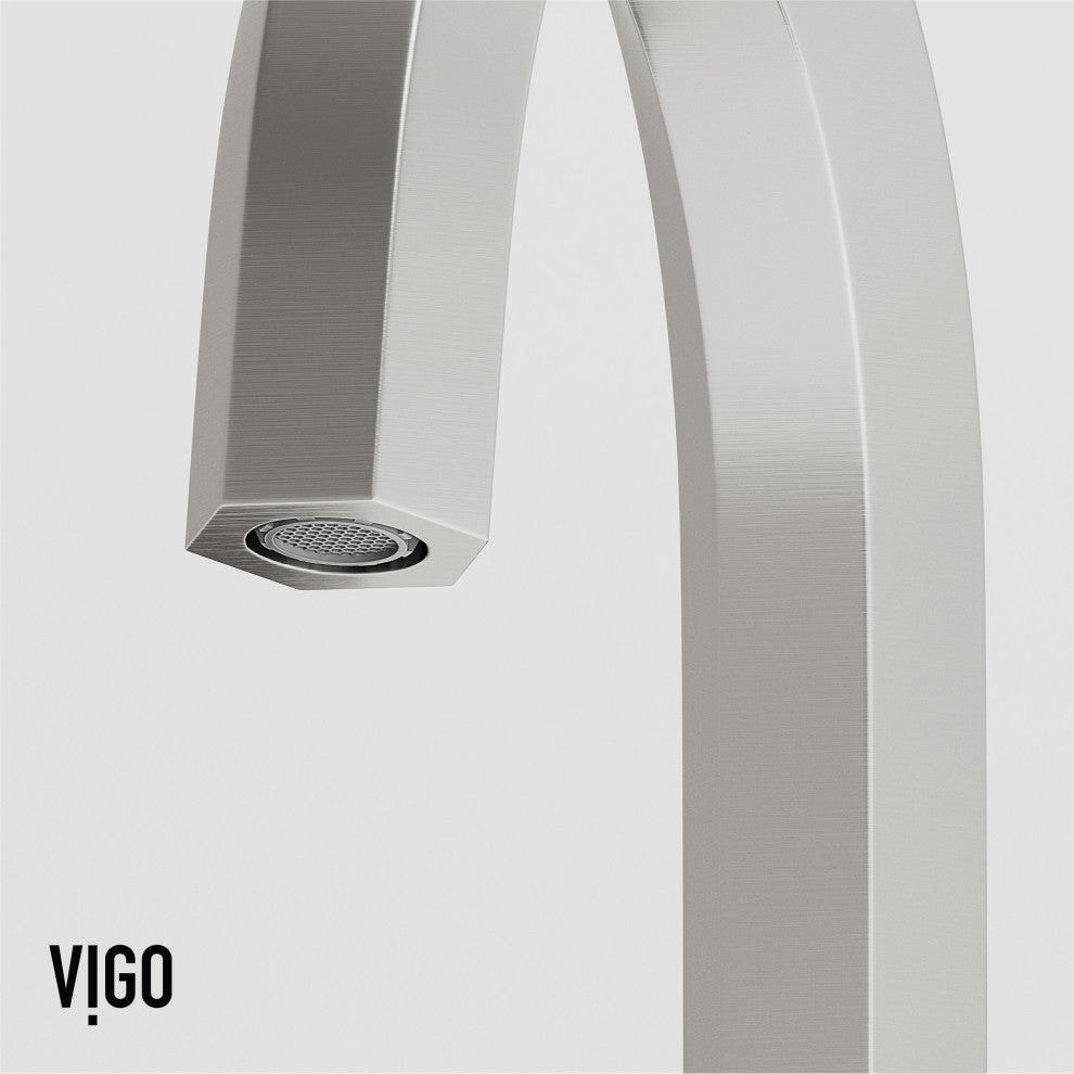 VIGO Hart 9" H 2-Handle Widespread Bathroom Faucet, Brushed Nickel