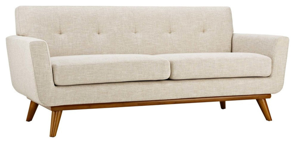 Modway Engage Upholstered Loveseat, Beige