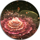 Fractal Abstract Pink Flower, Floral Digital Disc Metal Wall Art, 23"