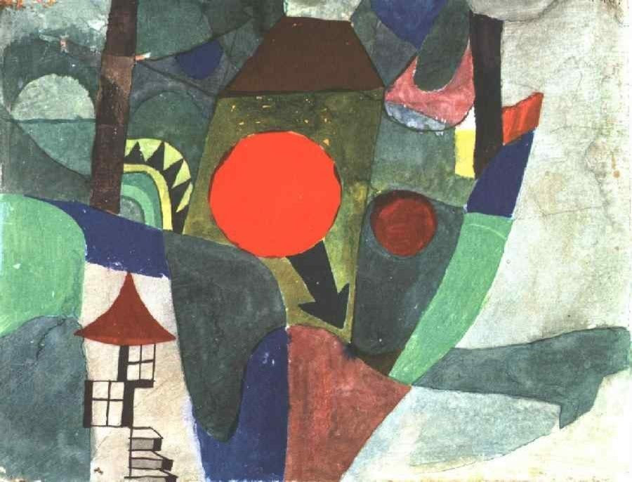 Paul Klee With the Setting Sun, 21"x28" Wall Decal