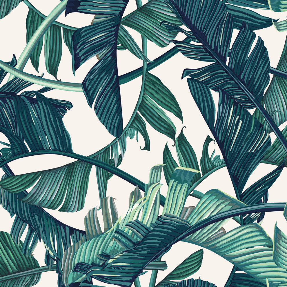 Tropical Leaf Pattern Vinyl Floor Mat, 2' x 3'