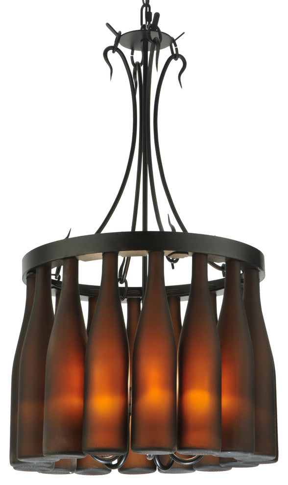 18W Tuscan Vineyard Villa 16 Wine Bottle Chandelier