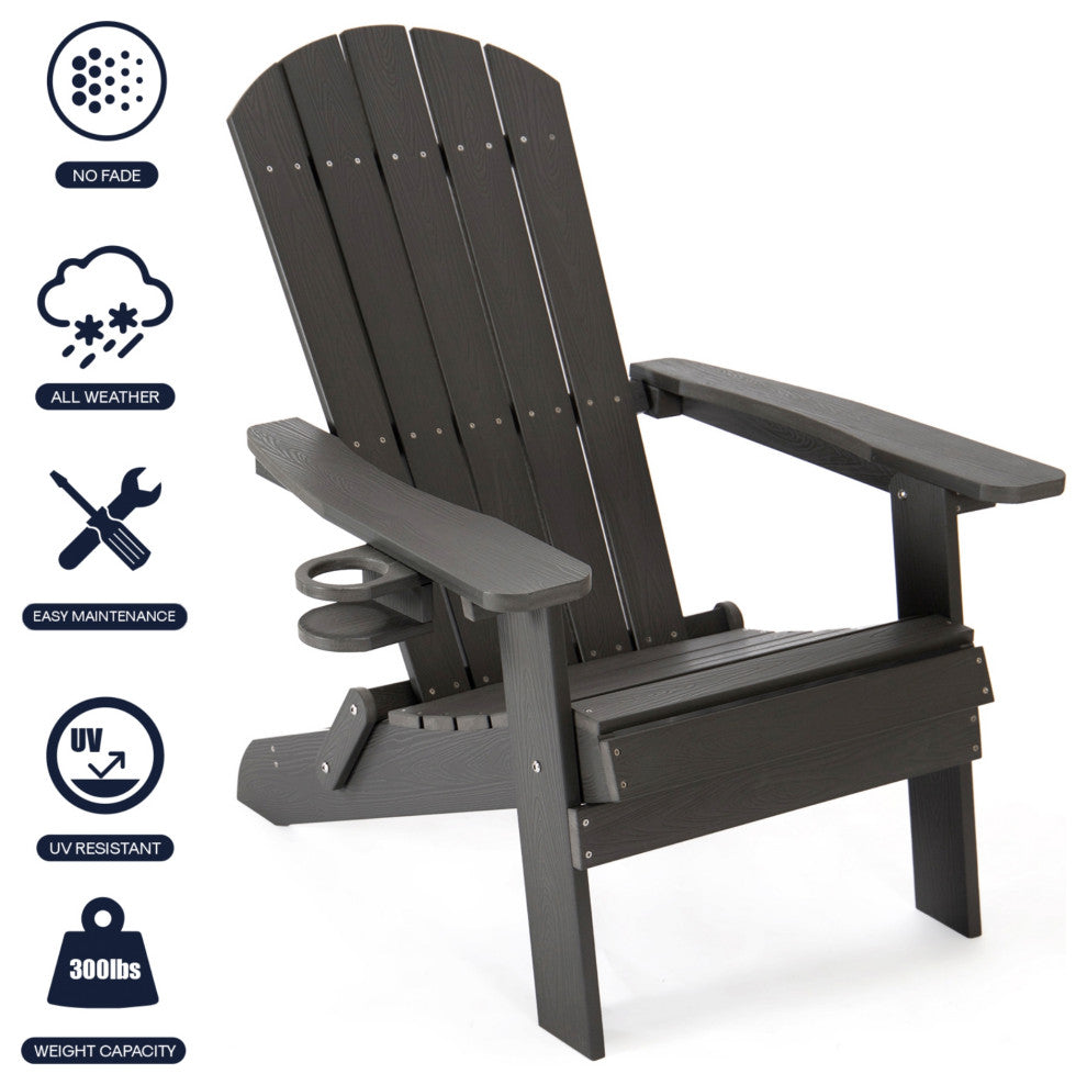 Inspired Home Colston Outdoor Chair, Weather Resistant, Black