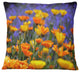 Yellow Orange Flower Garden Floral Throw Pillow, 16"x16"
