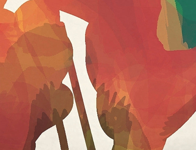 Abstract Floral Floral Print Bath Towel, Red