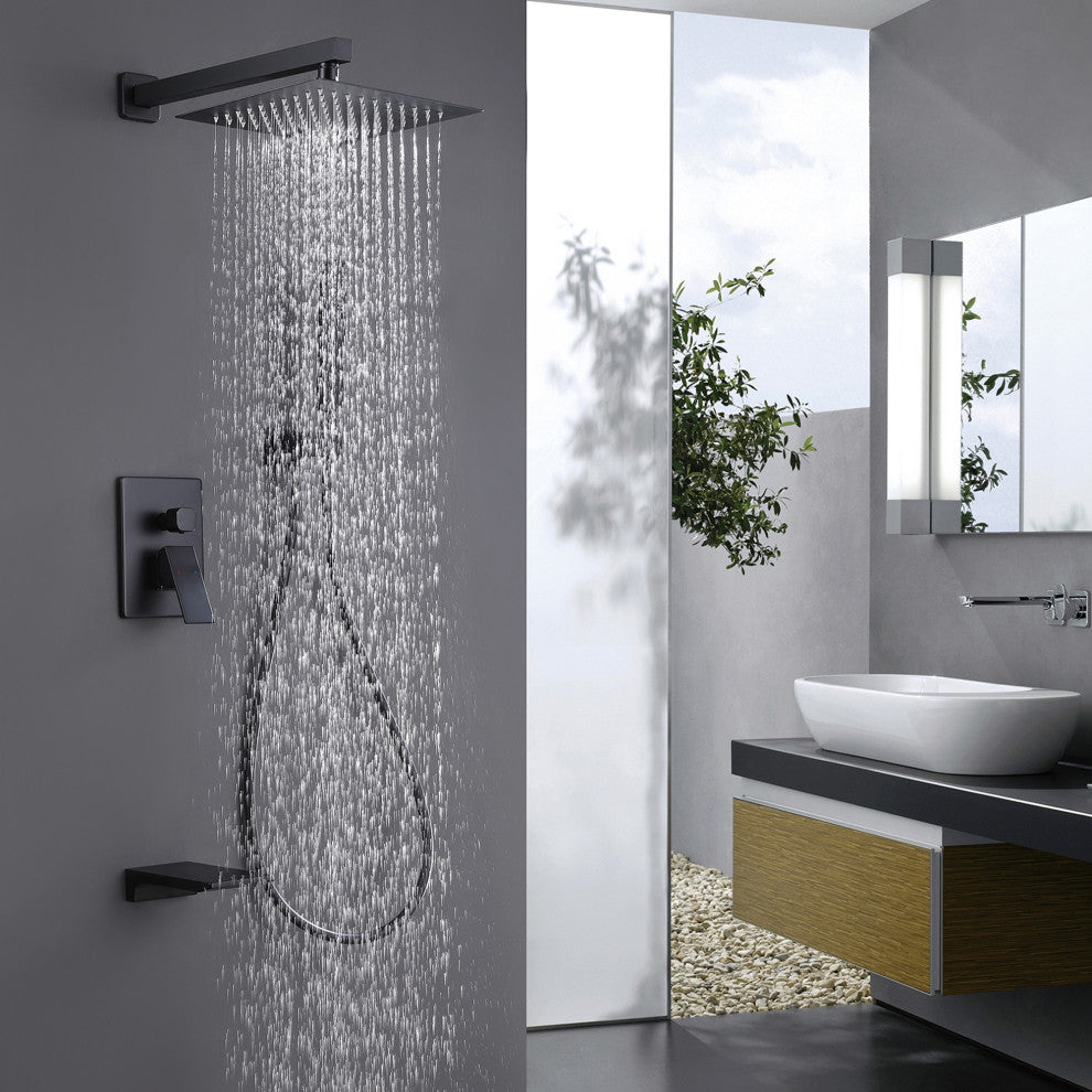 3-Function Pressure Balanced Shower System W/ Dual Handles & Rough-In Valve