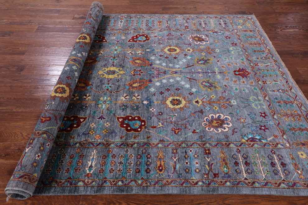 6' 6" X 10' 0" Persian Tabriz Hand Knotted Rug Q9885