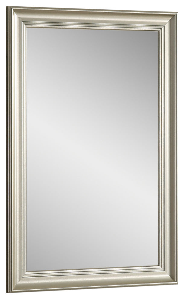 Vera Rectangle Steel Champagne Wall Mirror, 36" X 24"