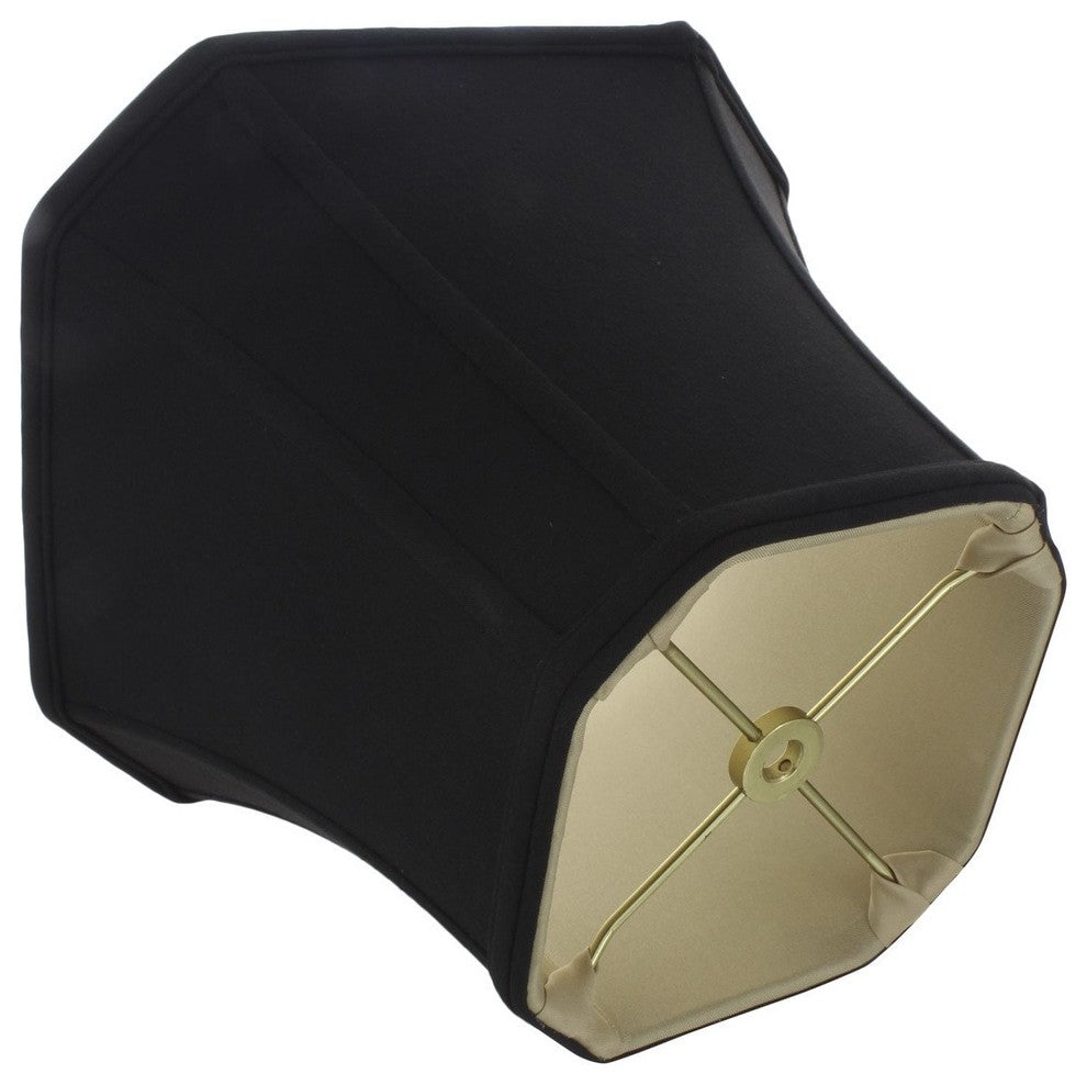 10" Flared Rectangular Lampshade, Black Silk