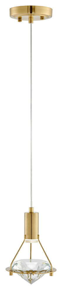 Hollywood Diamond Dimmable LED Light Gold Pendant