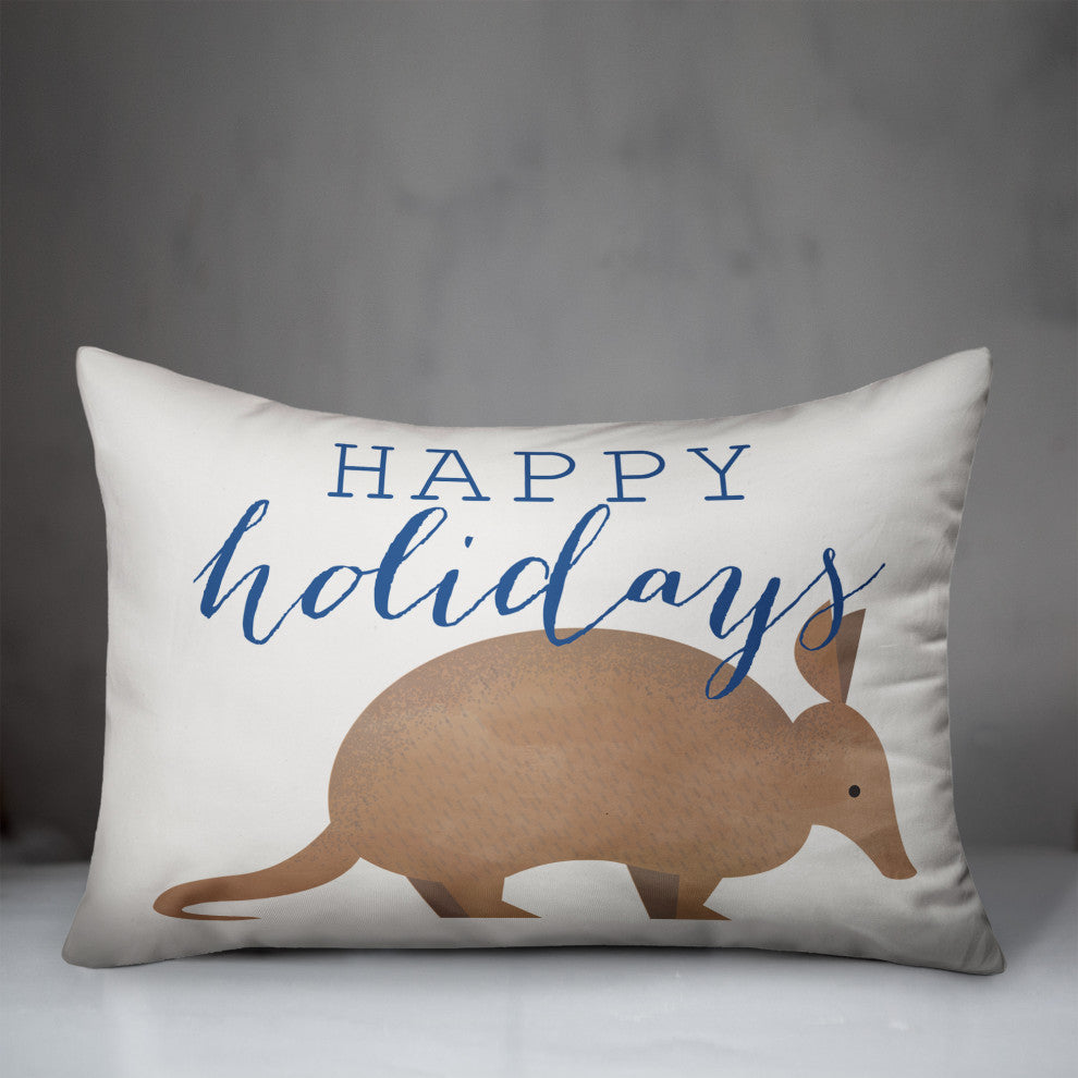Holiday Armadillo 14"x20" Throw Pillow Cover