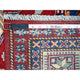 Scarlet Red Shirvan Weave Afghan Super Kazak Wool Hand Knotted Rug, 5'8"x8'1"