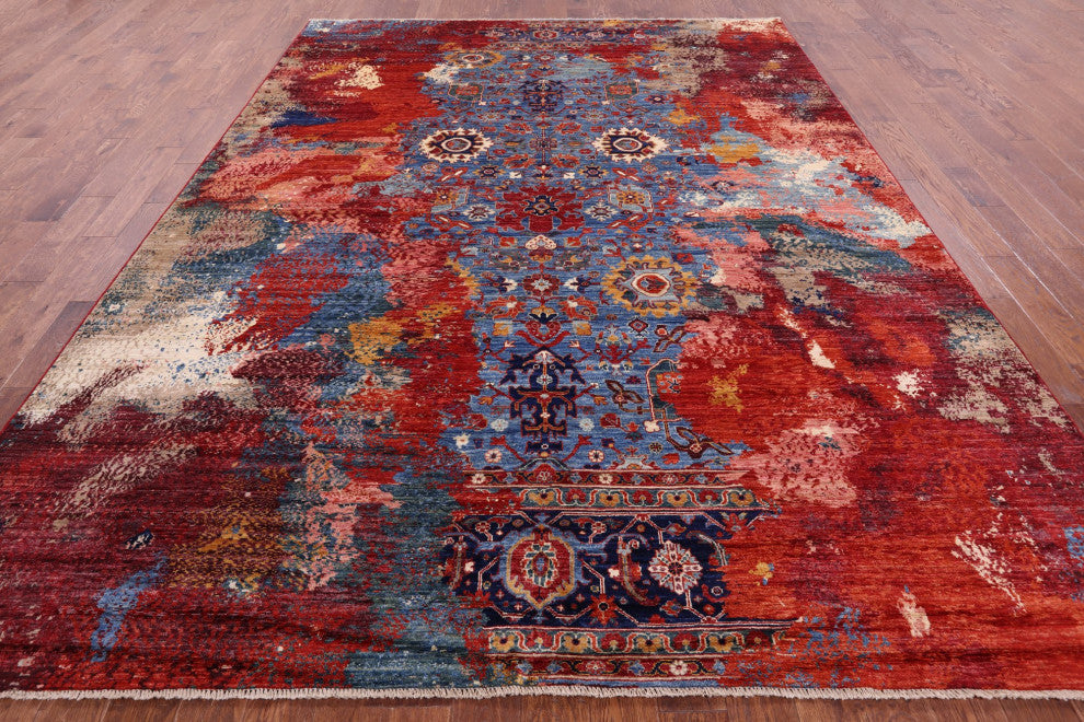 9' 0" X 11' 10" Fine Serapi Modern Hand-Knotted Rug - Q12416
