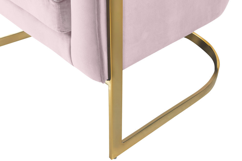 Carter Velvet Upholstered Accent Chair, Pink