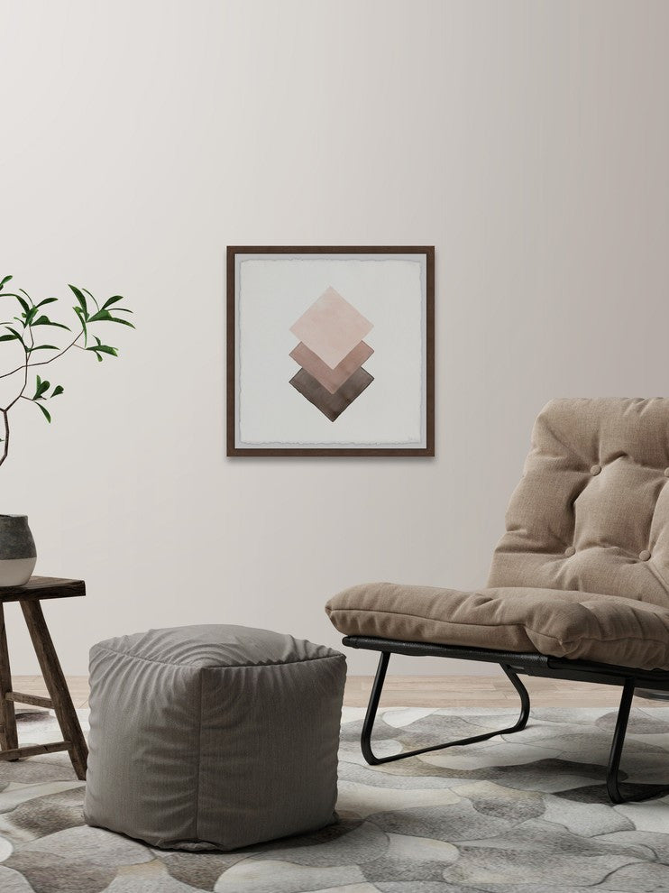 "Brown Tiles" Framed Painting Print, 12"x12"